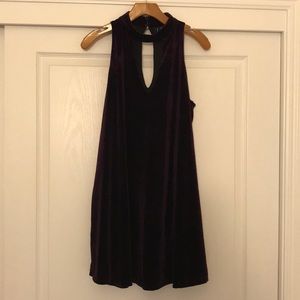 Lulus Plum Purple Velvet Swing Dress
